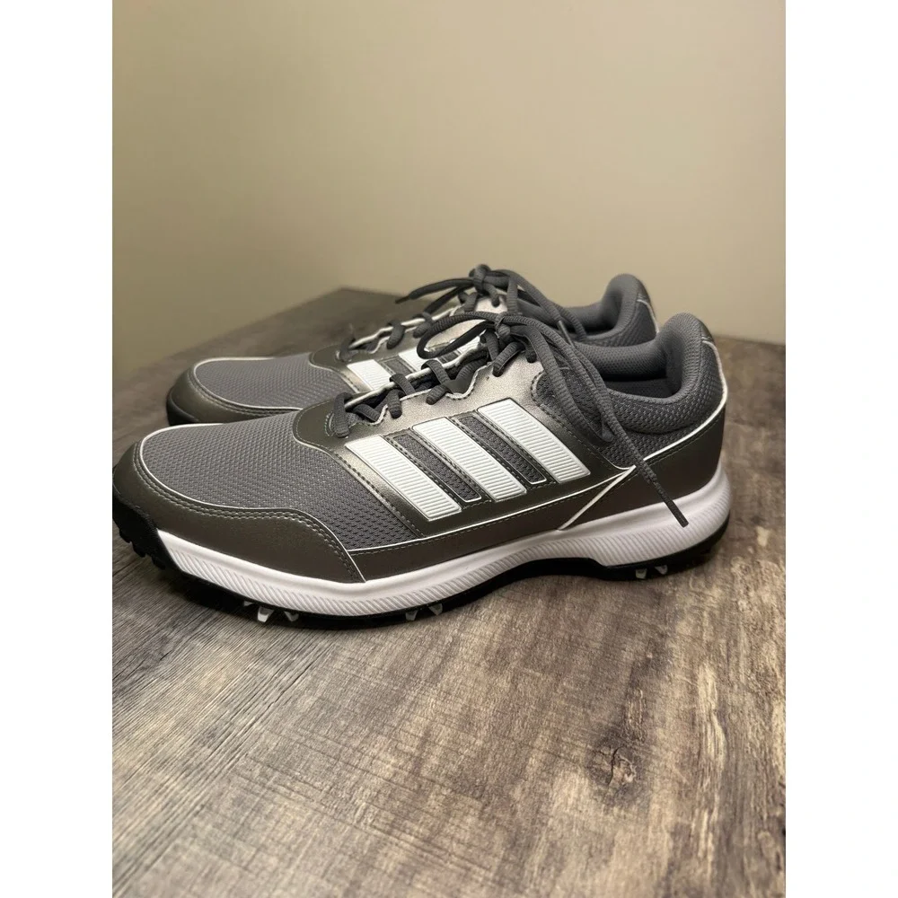 Adidas Tech Response 2.0 Mens Spiked Golf Shoes Grey White EE9123 Size 10.5